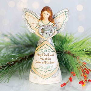 Irish Blessing Angel Holding Claddagh