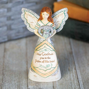 Irish Blessing Angel Holding Claddagh