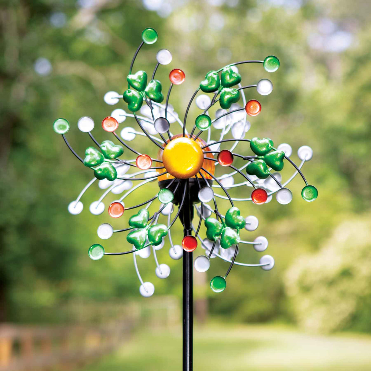 Shamrock Solar Outdoor Garden Spinner - Creative Irish Gifts