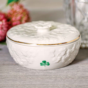 Belleek Field of Shamrocks Trinket bowl - Creative Irish Gifts