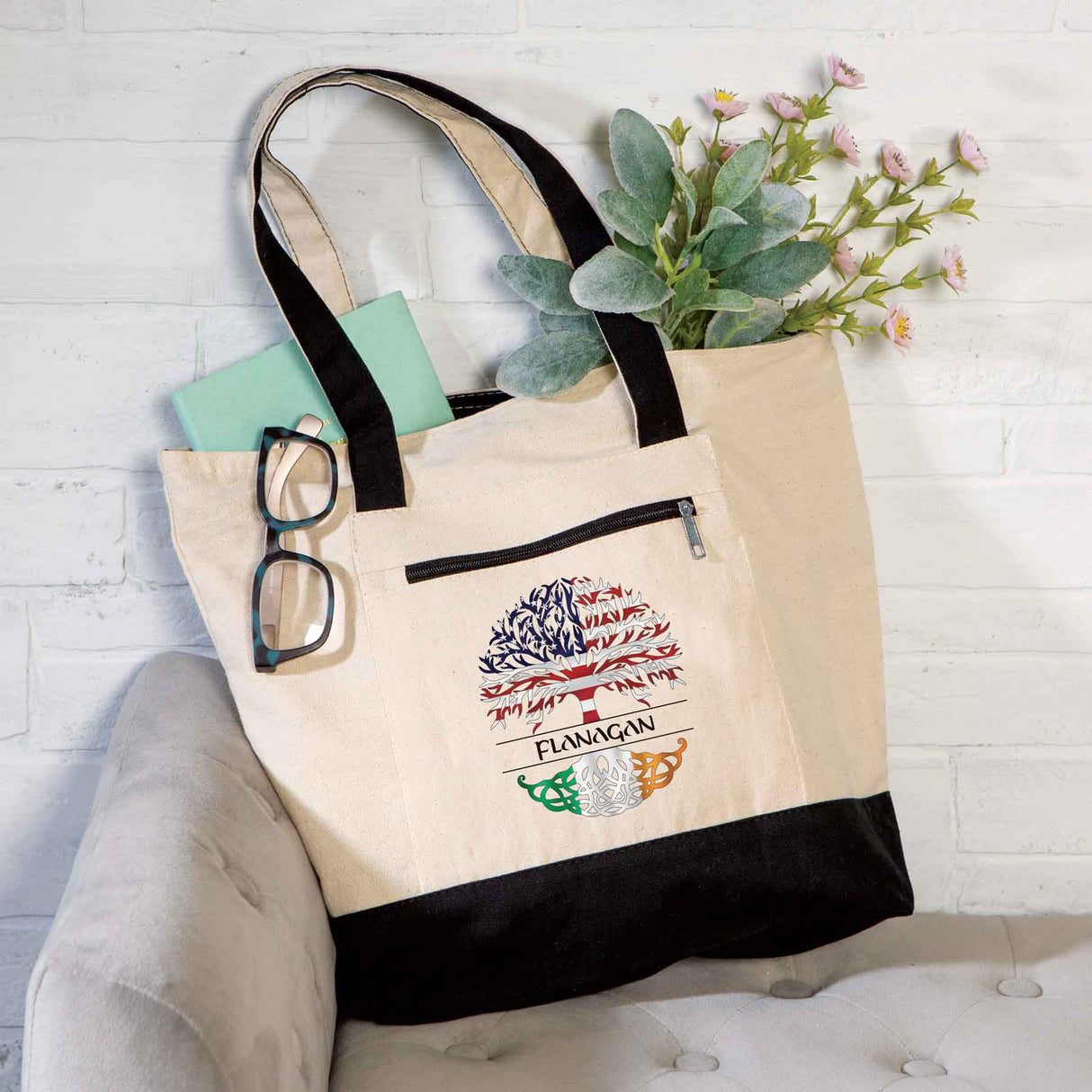 Personalized American Born Tote Bag