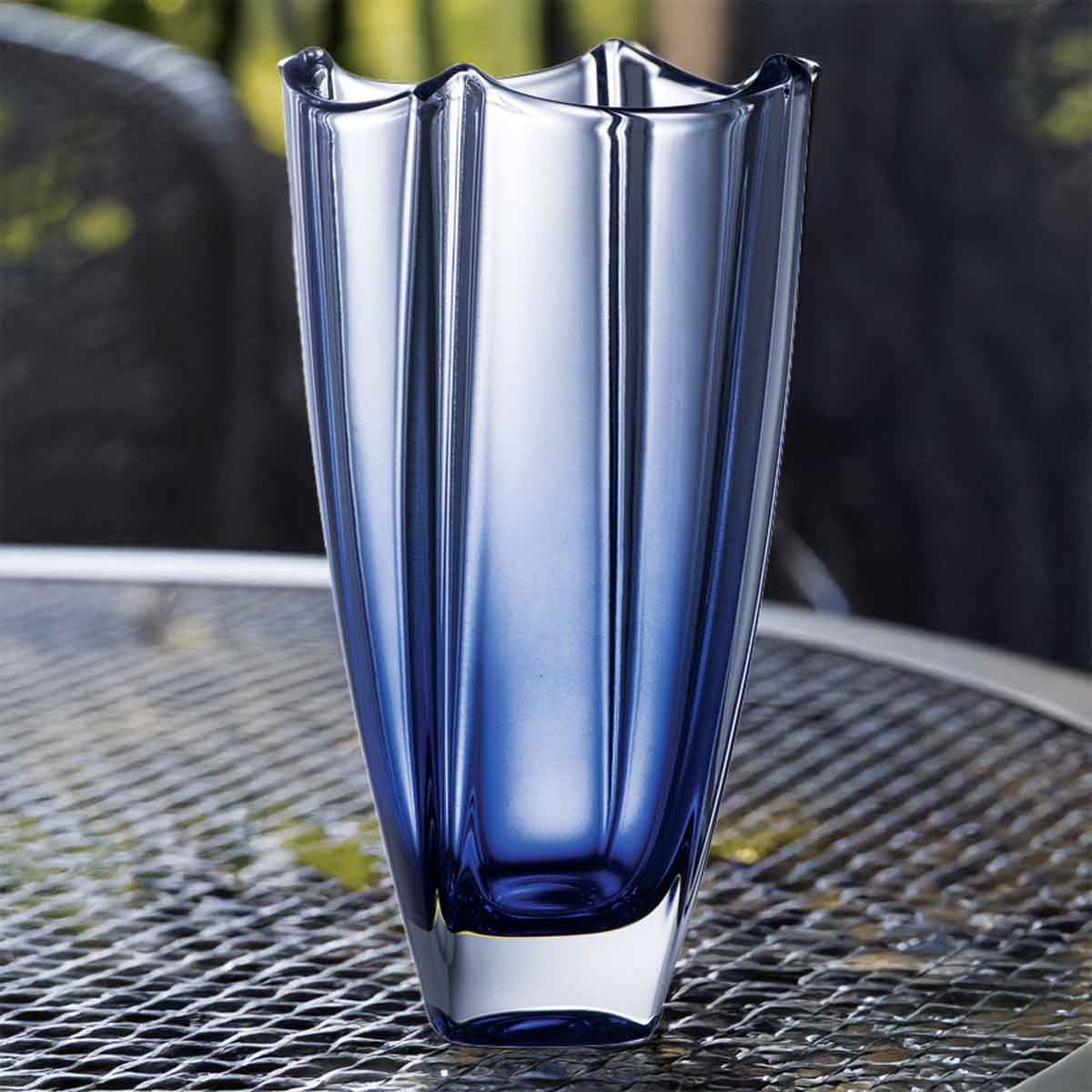 Galway Crystal Sapphire Dune 10" Square Vase