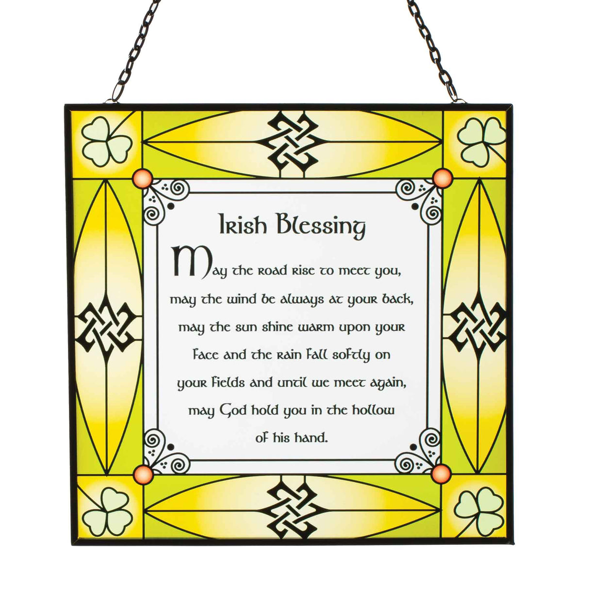 May The Road Rise Irish Blessing Stained Glass Window Panel - Creative Irish Gifts