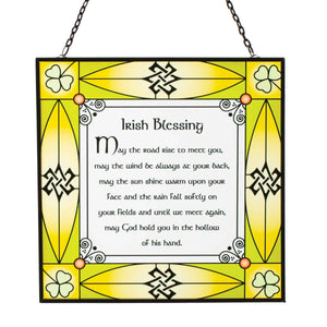 May The Road Rise Irish Blessing Stained Glass Window Panel - Creative Irish Gifts