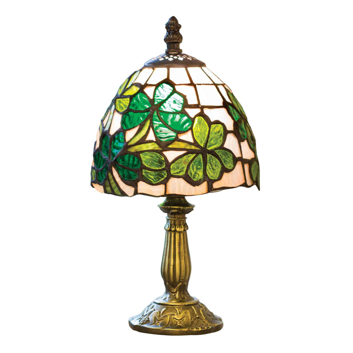 Small Tiffany Style Shamrock Lamp