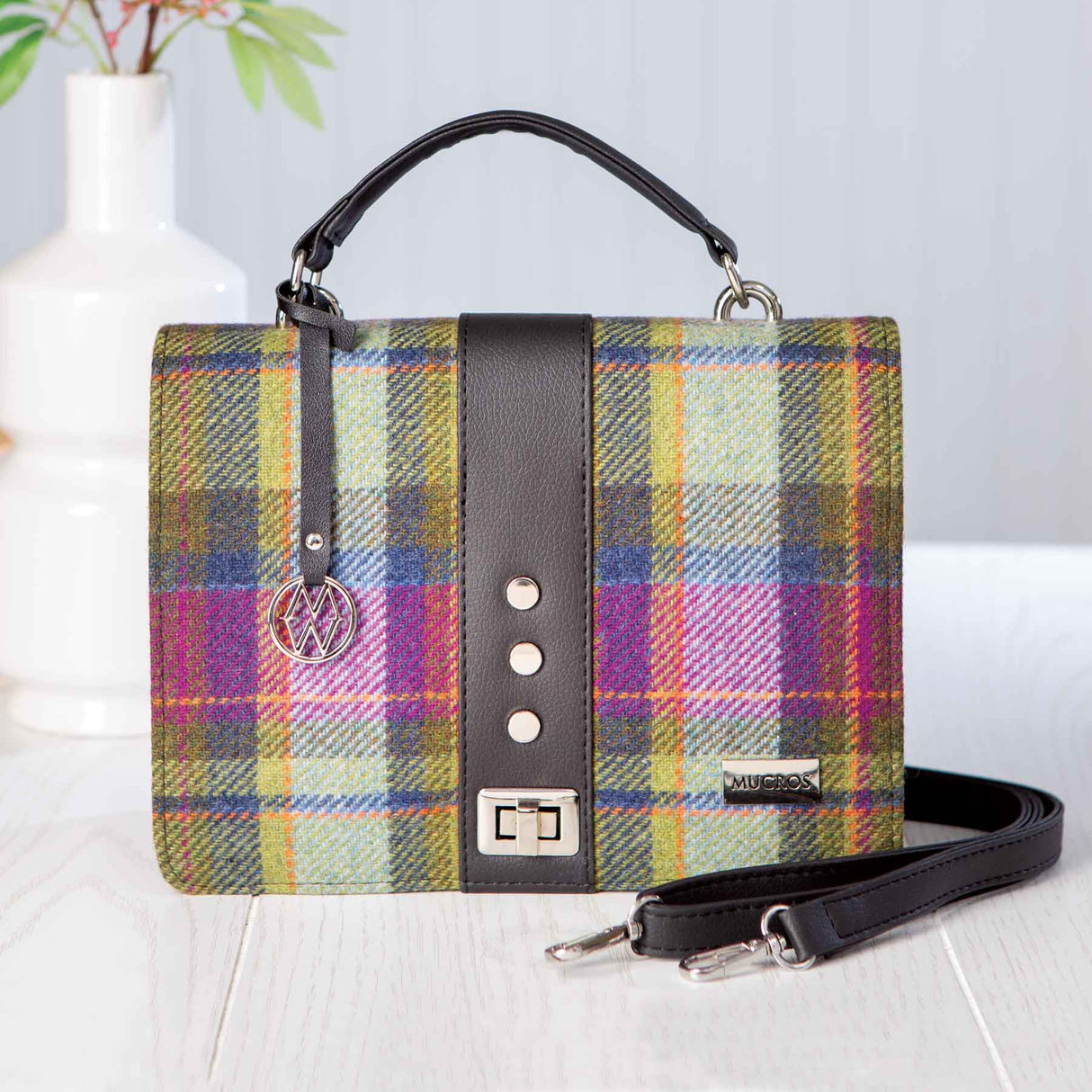 Fiona Handbag, Purple Plaid