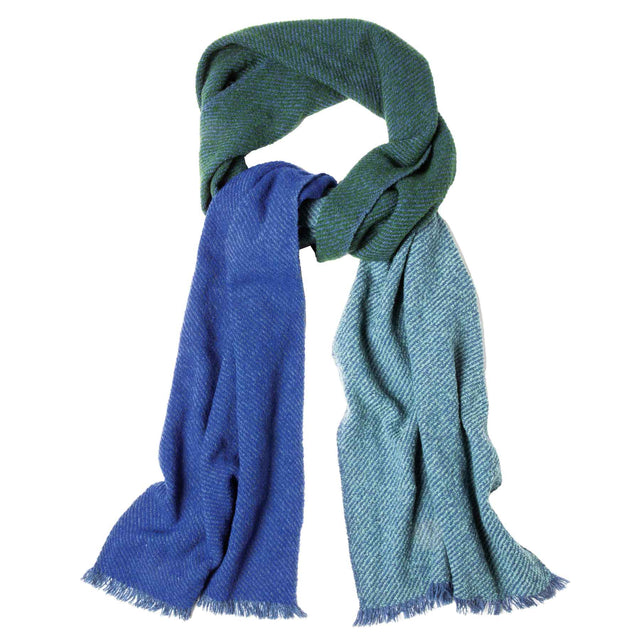 Merino Color Block Scarf, Blue - Creative Irish Gifts