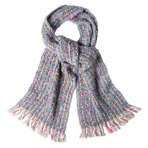 Mucros Weavers Mohair Viscose Scarf- Pink Stripe