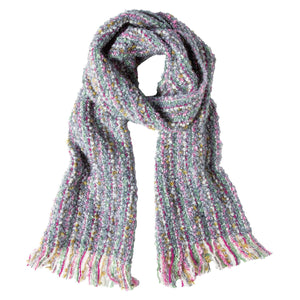 Mucros Weavers Mohair Viscose Scarf- Pink Stripe