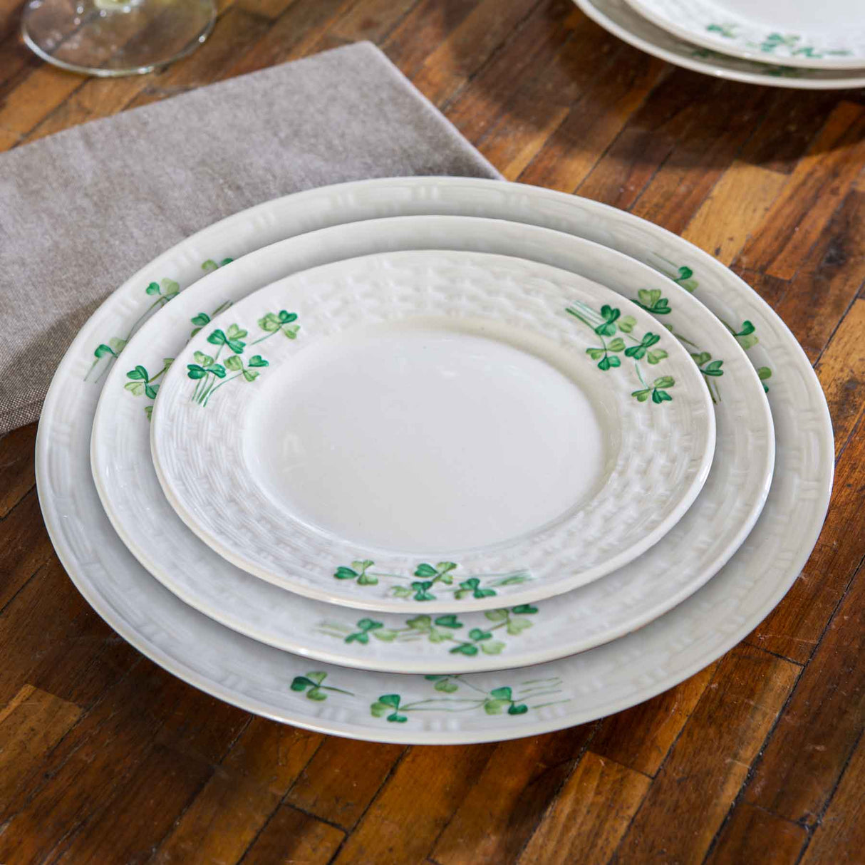 Belleek Shamrock Plates