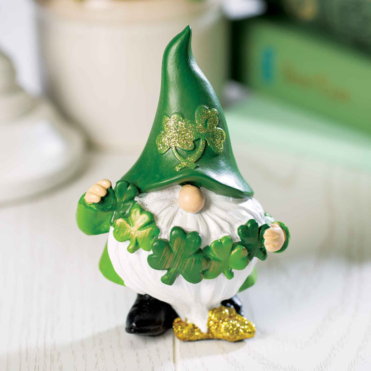 Resin Irish Clover Gnome