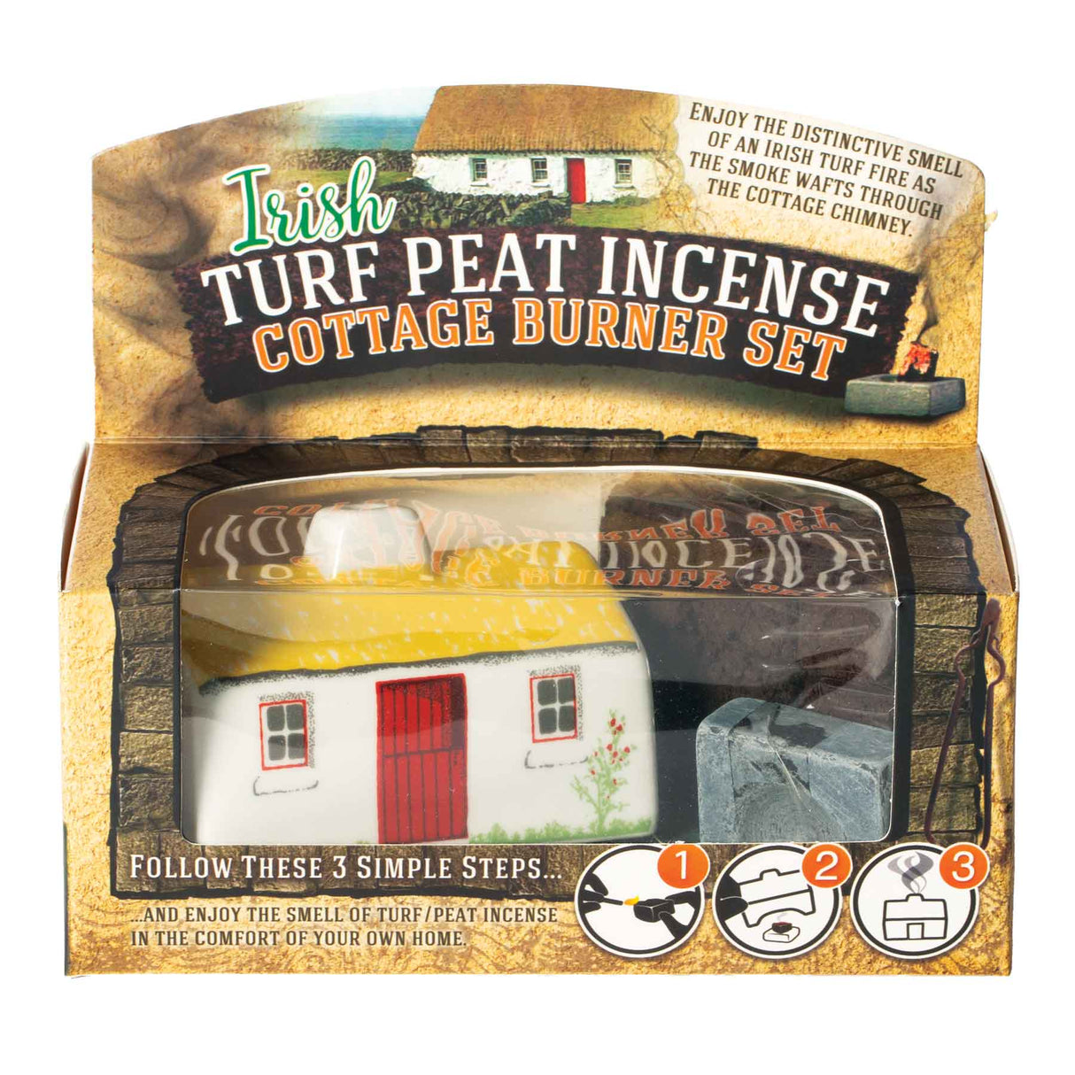 Irish Cottage Turf Peat Incense Set