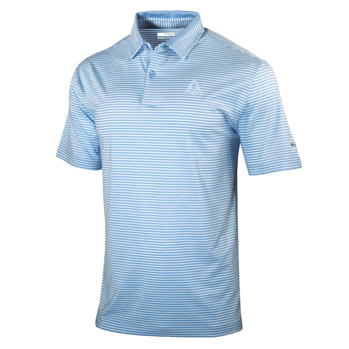 Light Blue Striped Columbia Omni-Wick Stroll Polo with Trinity Knot ...