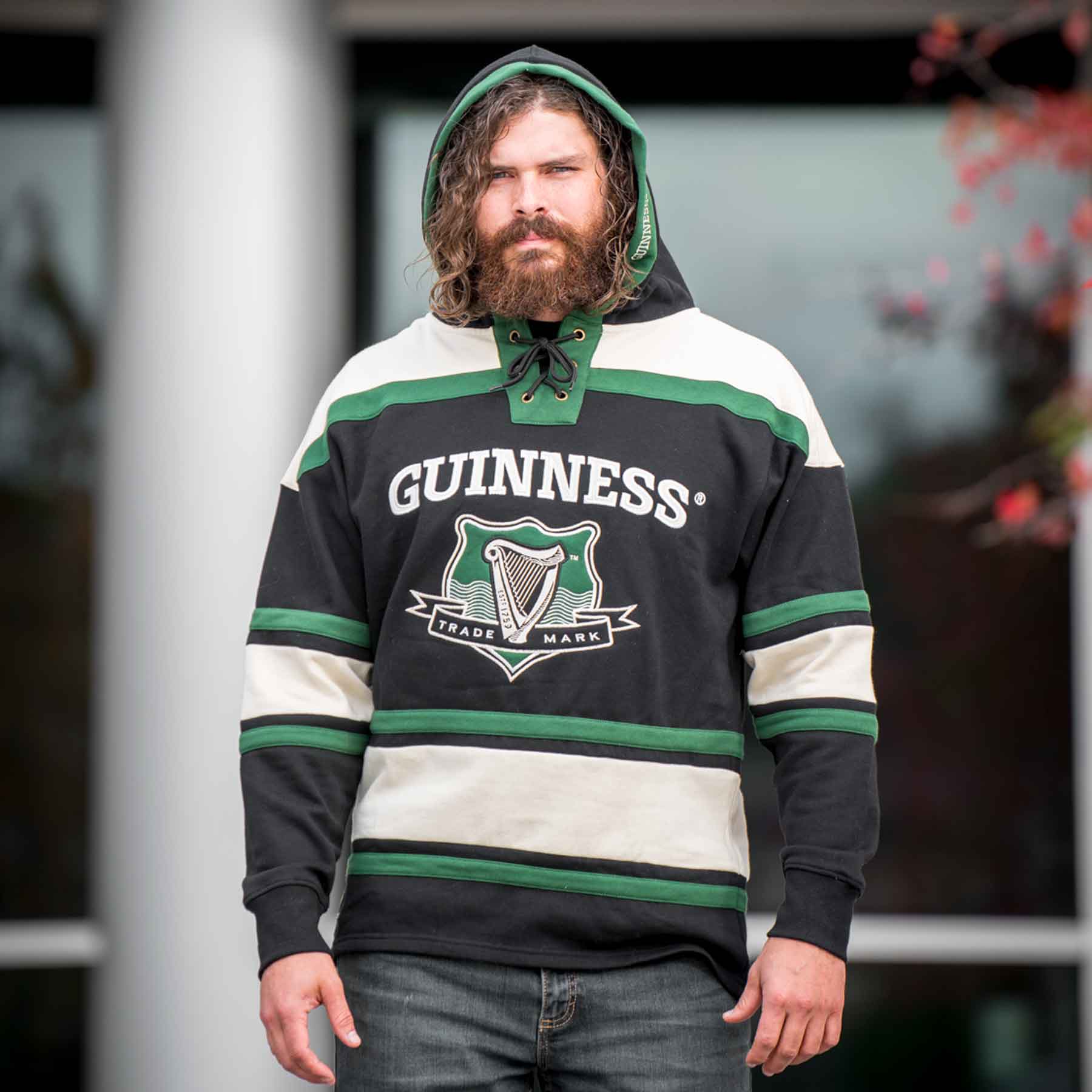 Guinness Green Hockey Style Hooded Sweatshirt