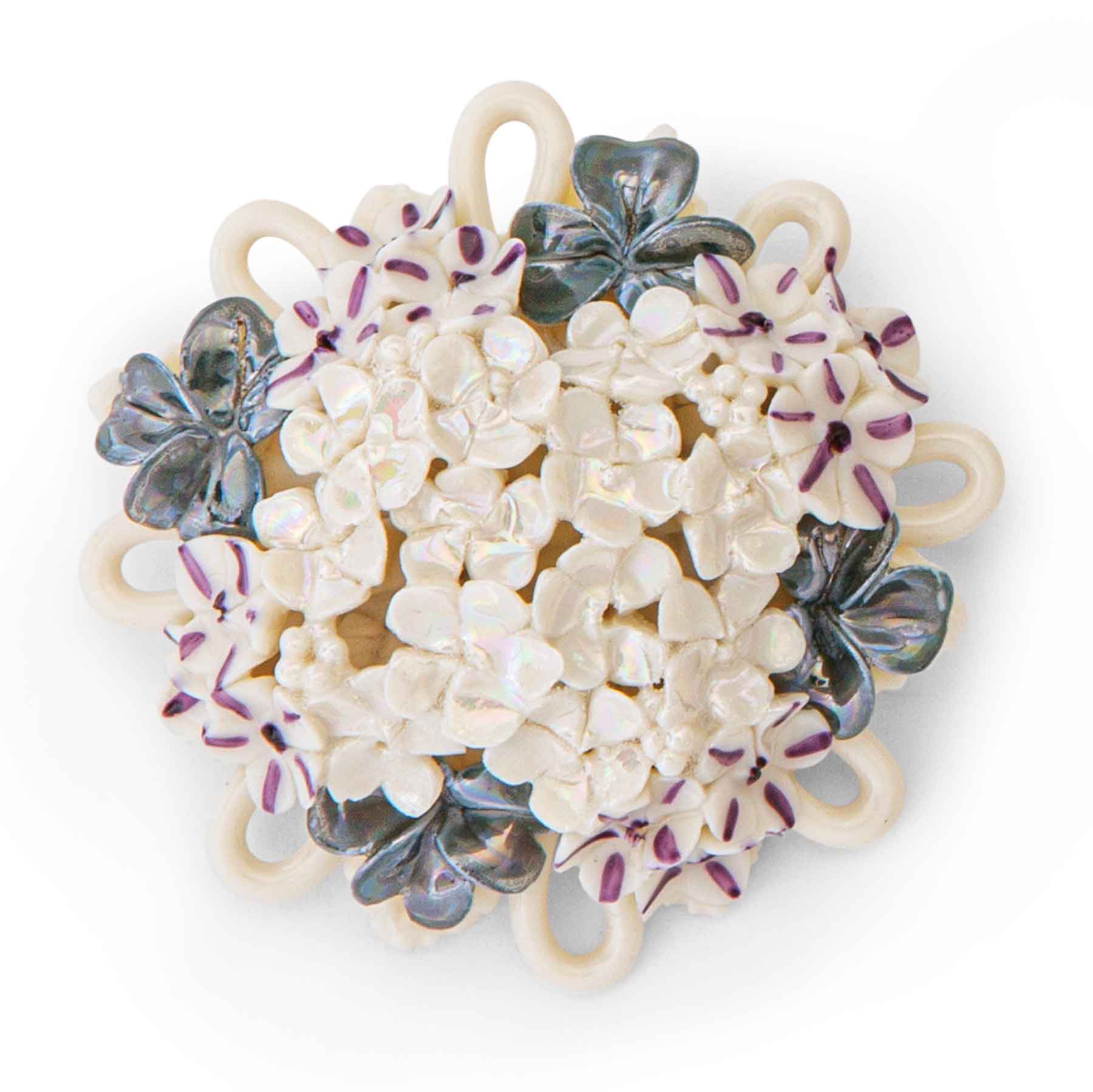 Belleek Hand Crafted Porcelain Rose Bouquet Brooch - IRE739