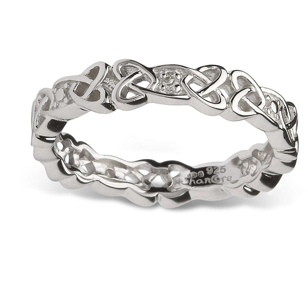 Irish Celtic Knot Wedding Spinner Ring Sterling Silver