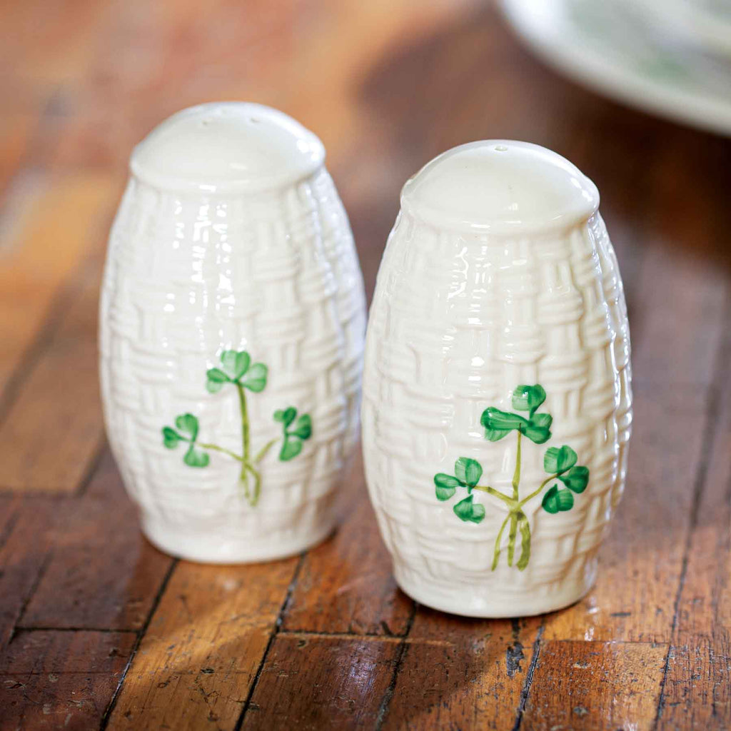 BELLEEK CLADDAGH SALT & PEPPER SHAKERS - Irish Crossroads