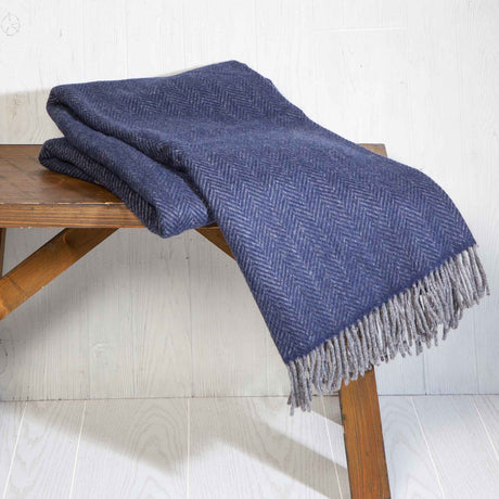 Herringbone Merino Cashmere Blanket - Creative Irish Gifts